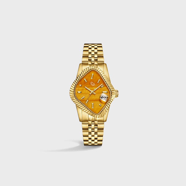 k*6様 バーバリー　BU1703 クロノグラフ クォーツ Laarvee Golden Precision Steel - Polished Fluted Bezel / Natural
