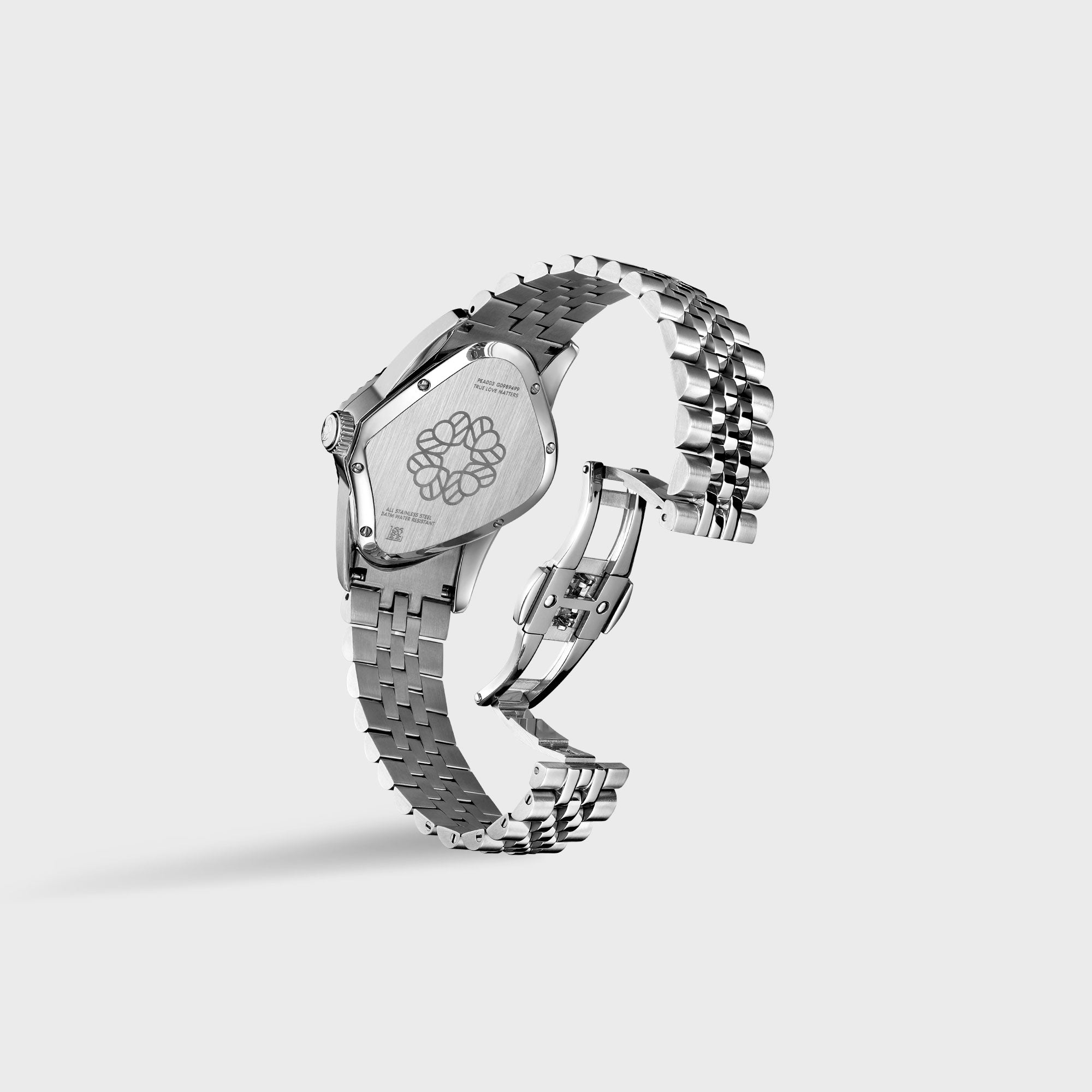 Laarvee Silver Precision Steel - Polished Fluted Bezel / Black