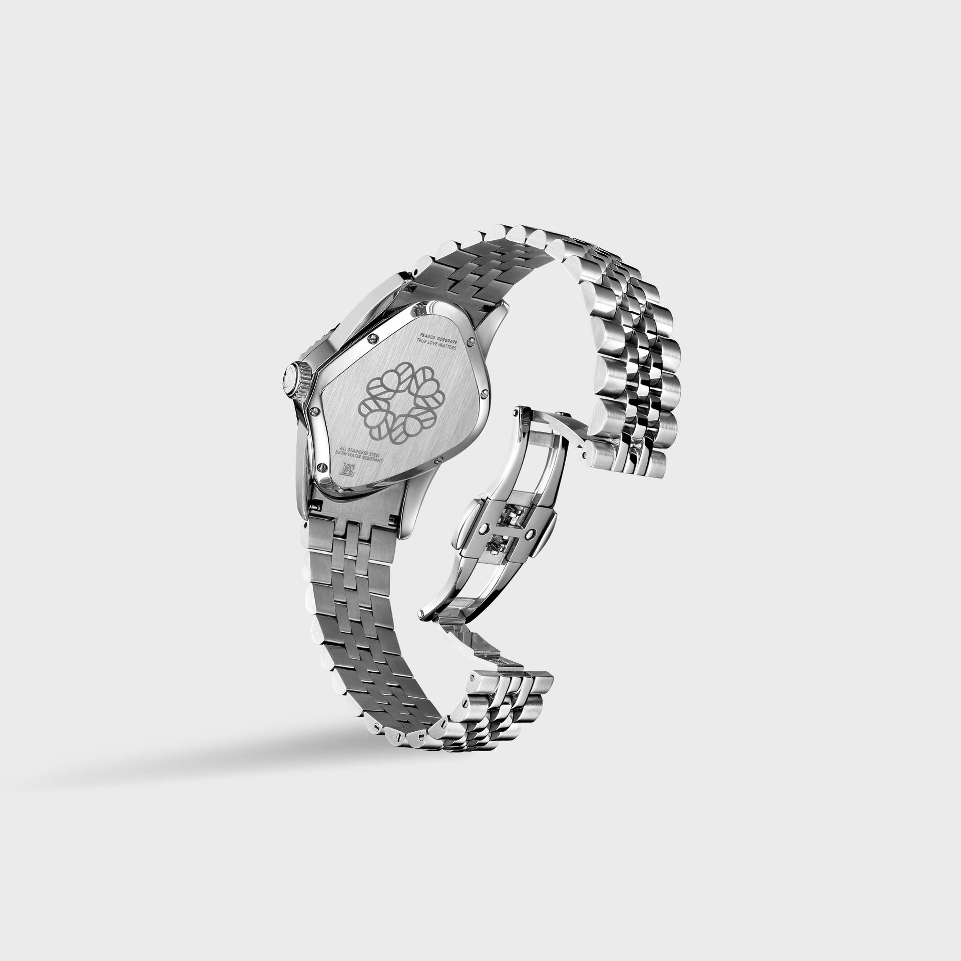 Laarvee Silver Precision Steel - Polished Fluted Bezel / Black Dial