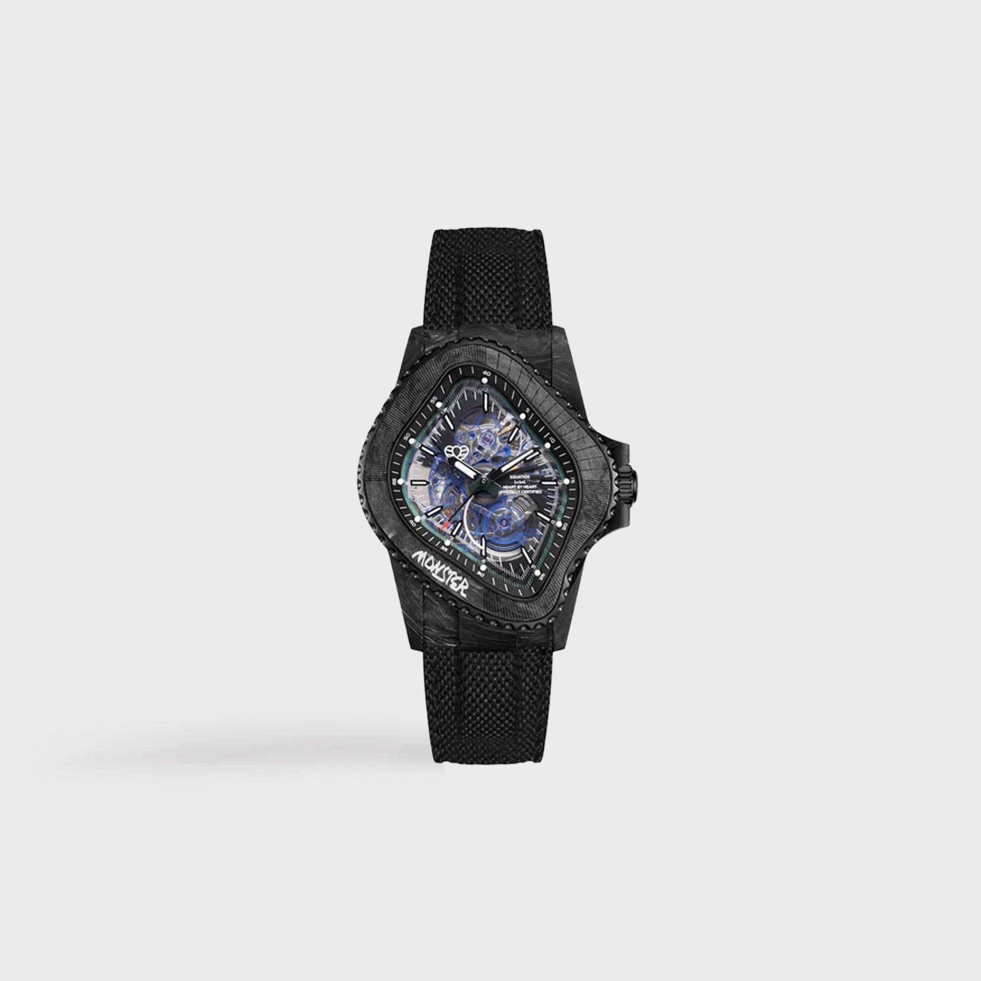Laarvee Black Carbon Fiber Resin Composite - Skeleton Dial / Quick-Release Straps