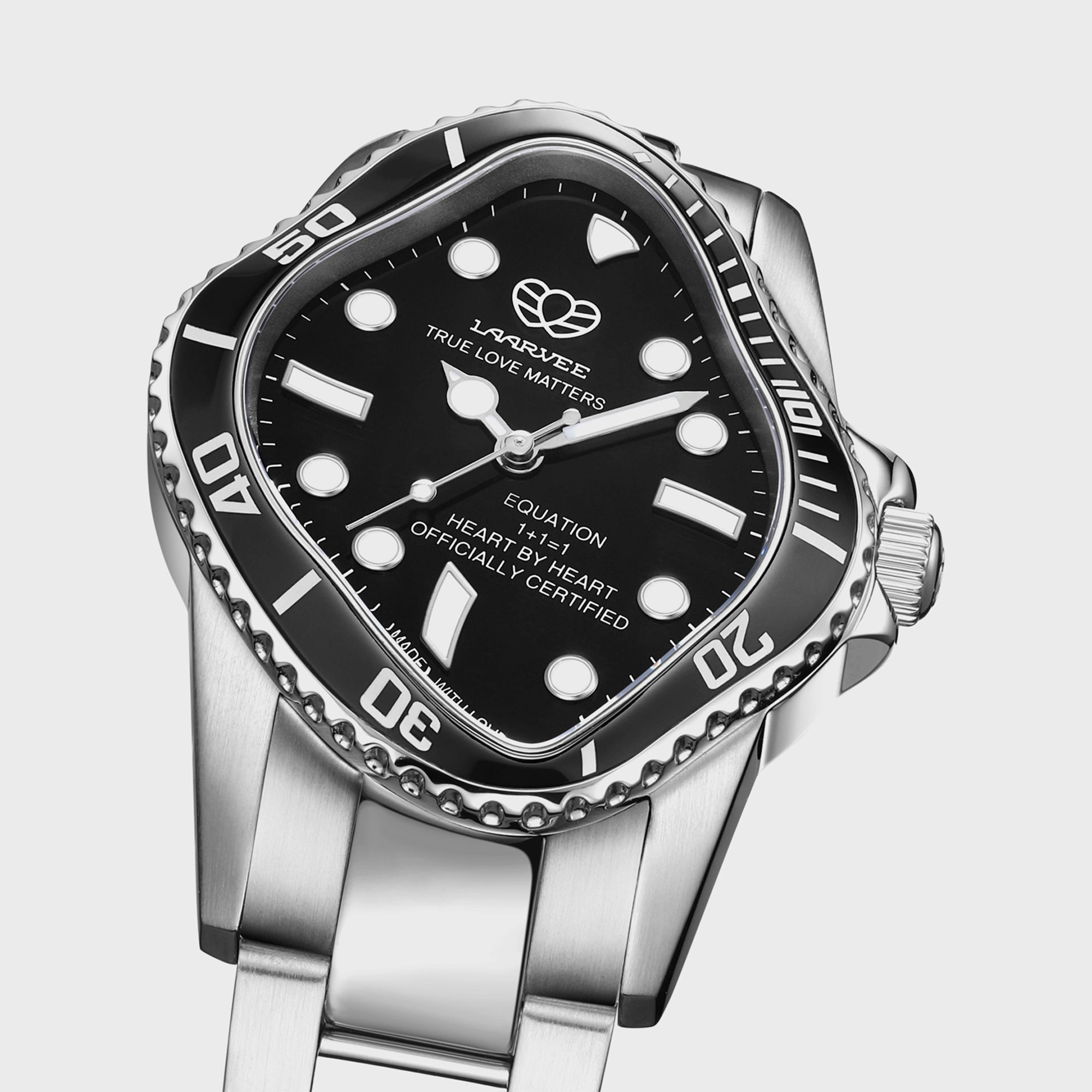 No134□バイイー LAARVEE Silver Precision Steel Watch - Black Ceramic Bezel / Black