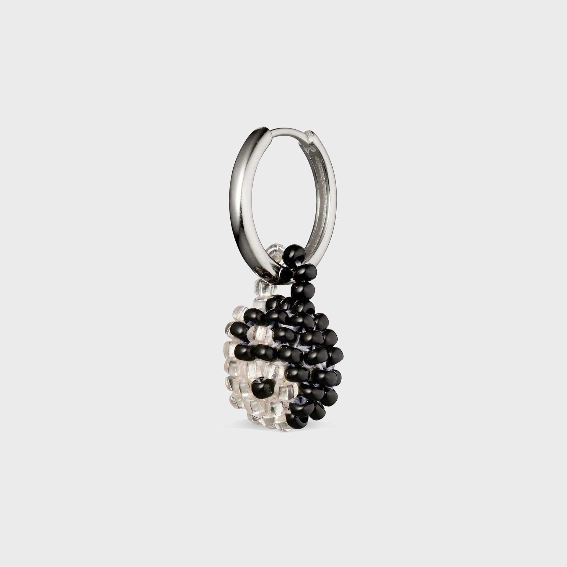 PURA UTZ Black Silver Yin Yang Earring - Black / Silver