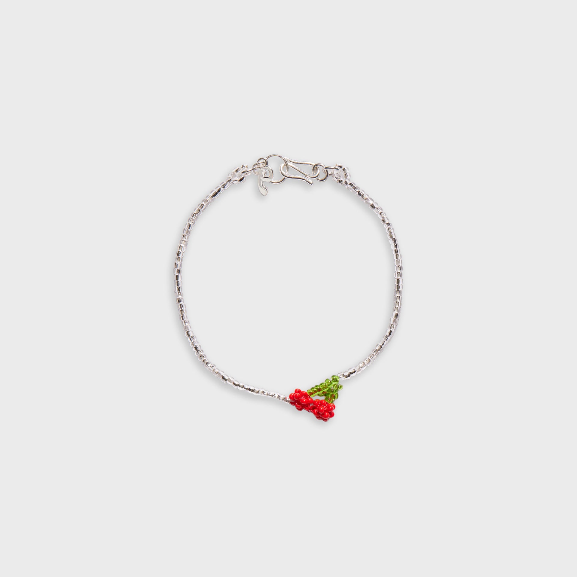 PURA UTZ Mini Silver Cherry Bracelet - Silver / Red / Green