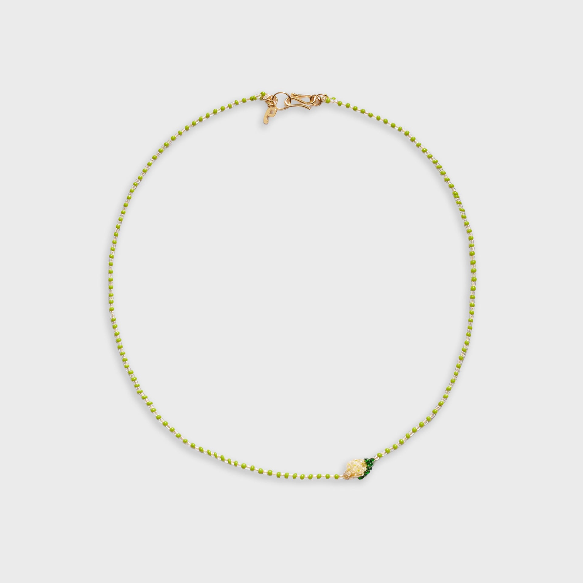 PURA UTZ Mini Striped Lemon Necklace - Yellow / Green