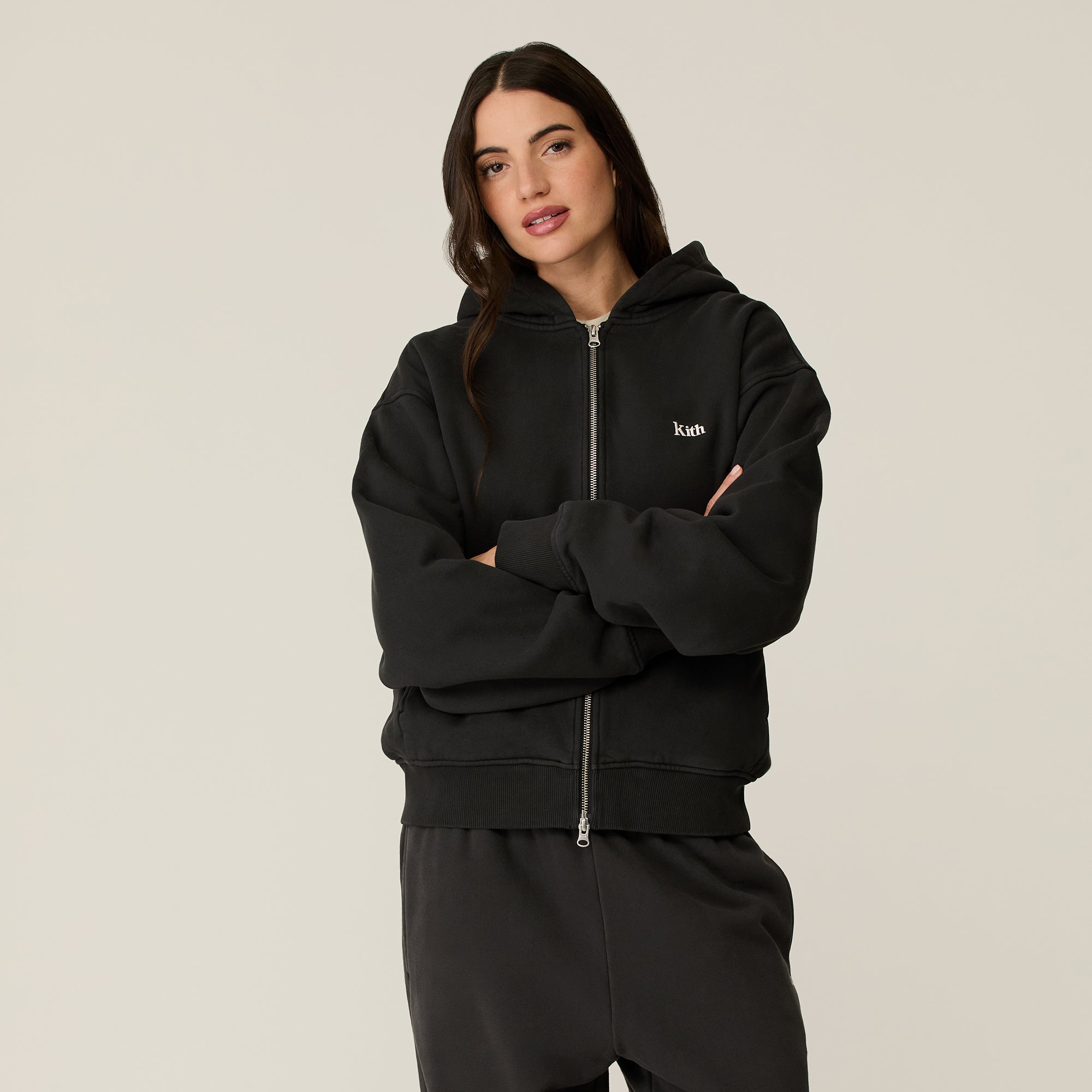 KITH CYBER MONDAY HOODIE ブラック　tt Kith Women Tanner Full Zip Hoodie - Black – Kith Japan